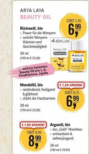 Reformhaus Bacher Rizinusöl Angebot