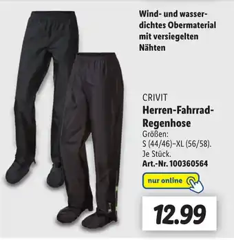 Lidl Crivit herren-fahrrad regenhose Angebot