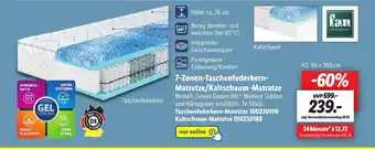 Lidl F.a.n. 7-zonen-taschenfederkern-matratze/ kaltschaum-matratze Angebot