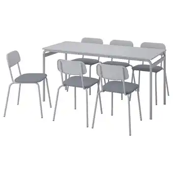 IKEA Gråsala / gråsala tisch und 6 stühle grau grau/grau Angebot