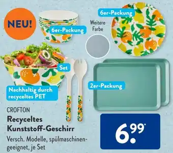 Aldi Süd Crofton Recyceltes Kunststoff Geschirr Angebot