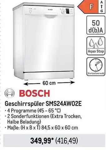 METRO Bosch geschirrspüler sms24aw02e Angebot