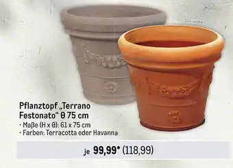 METRO Pflanztopf „terrano festonato” 0 75 cm Angebot