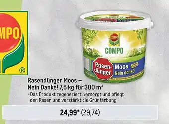 METRO Rasendünger moos nein dankel 7,5 kg für 300 m Angebot