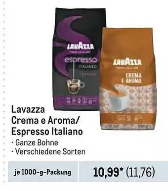 METRO Lavazza crema e aroma- espresso italiano Angebot