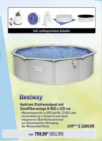 METRO Bestway hydrium stahlwandpool mit sandfilteranhlage 0 460 x 120 cm Angebot