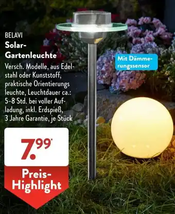 Aldi Süd Belavi Solar Gartenleuchte Angebot