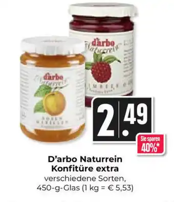 Hieber's Frische Center D'arbo naturrein konfiture extra 450G Angebot