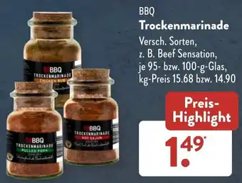 Aldi Süd BBQ Trockenmarinade 95-100 g Glas Angebot