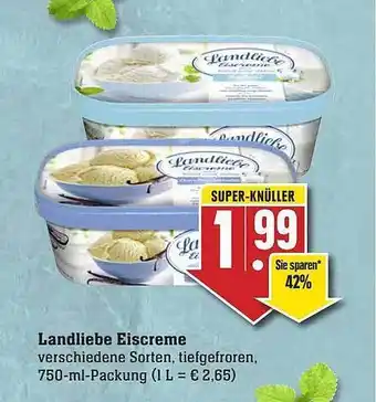 Scheck-in-Center Landliebe eiscreme Angebot