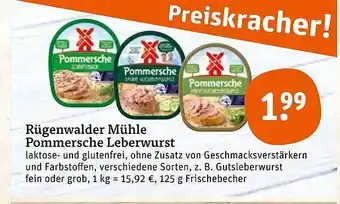 tegut Rügenwalder mühle pommersche leberwurst Angebot