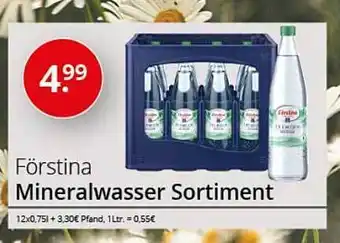 Sagasser Förstina mineralwasser sortiment Angebot