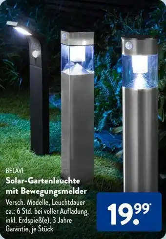 Aldi Süd Belavi Solar Gartenleuchte mit Bewegungsmelder Angebot