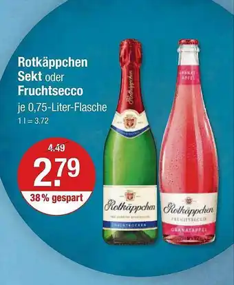 V Markt Rotkäppchen sekt oder fruchtsecco Angebot