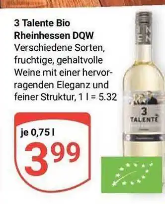 Globus 3 talente bio rheinhessen dqw Angebot