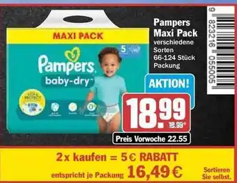 Hit Pampers maxi pack Angebot