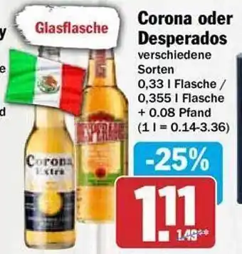 Hit Corona oder desperados Angebot