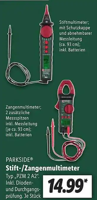 Lidl Parkside stift- zangenmultimeter Angebot