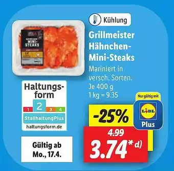 Lidl Grillmeister hähnchen-mini-steaks Angebot