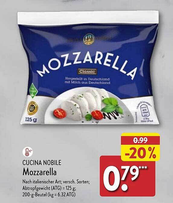 Cucina nobile mozzarella Angebot bei Aldi Nord