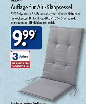 Aldi Nord Belavi auflage für alu-klappsessel Angebot