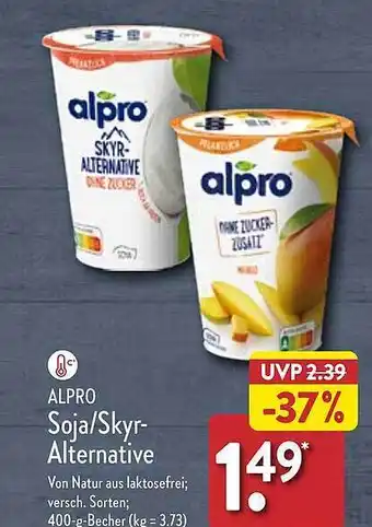 Aldi Nord Alpro soja oder skyr-alternative Angebot