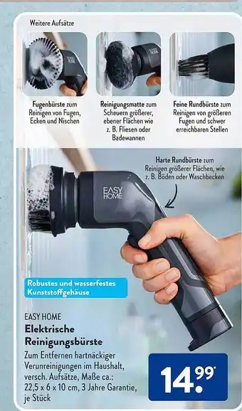 Aldi Süd Easy home elektrische reinigungsbürste Angebot