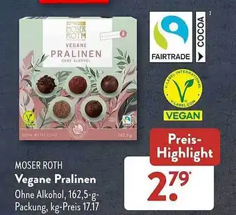 Aldi Süd Moser roth vegane pralinen Angebot