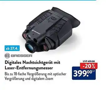 Aldi Süd Bresser digitales nachtsichgerät mit laser-entfernungsmesser Angebot