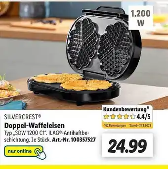 Lidl Silvercrest doppel-waffeleisen sdw1200c1 Angebot