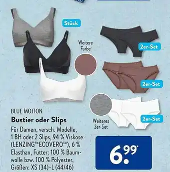 Aldi Süd Blue motion bustier oder slips Angebot