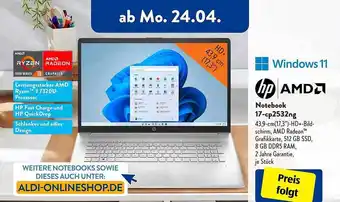 Aldi Süd Hp notebook 17-cp2532ng Angebot