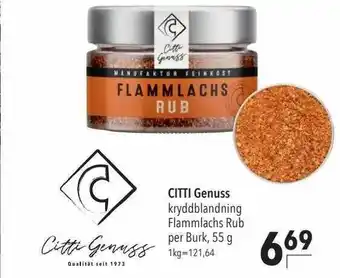 CITTI Markt Citti genuss kryddblandning flammlachs rub per burk Angebot