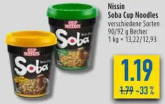 diska Nissin soba cup noodles Angebot