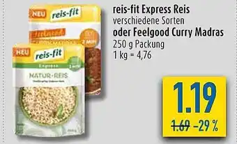 diska Reis-fit express reis oder feelgood curry madras Angebot
