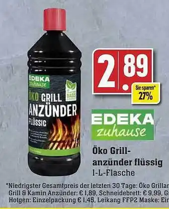 Scheck-in-Center Edeka zuhause öko grillanzünder flüssig Angebot