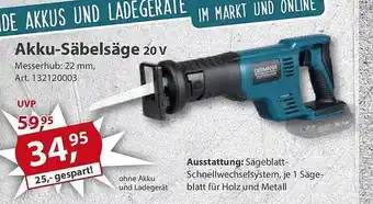 Sonderpreis Baumarkt Germania akku-säbelsäge 20 v Angebot