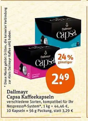 tegut Dallmayr capsa kaffeekapseln Angebot