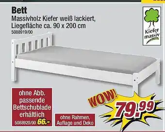 Poco Bett massivholz kiefer weiß lackiert Angebot