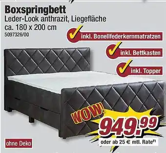 Poco Boxspringbett leder-look anthrazit Angebot