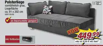 Poco Polsterliege samtähnlich grau, liegefläche Angebot