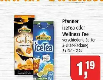 Markant Pfanner ice tea oder wellness tee Angebot