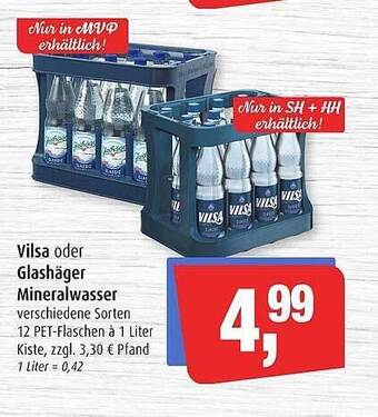 Markant Vilsa oder glashäger mineralwasser Angebot