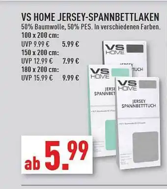 Marktkauf Vs home jersey-spannbettlaken Angebot