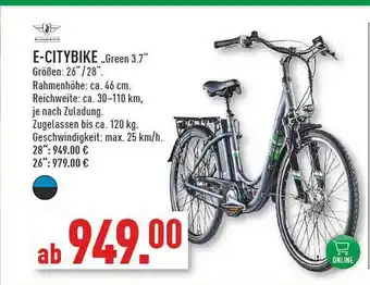 Marktkauf Zündapp e-citybike „green 3.7“ Angebot
