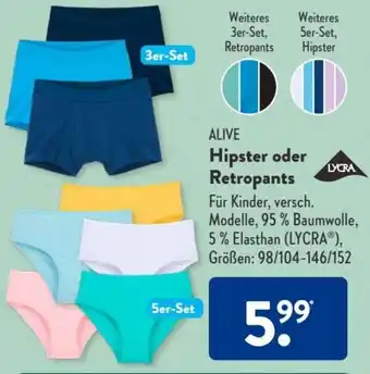 Aldi Süd Alive Hipster oder Retropants Angebot