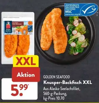 Aldi Süd Golden Seafood Knusper Backfisch XXL 560 g Packung Angebot