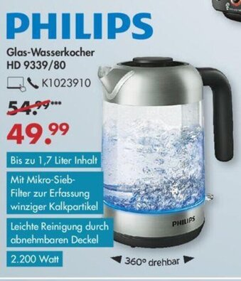 Galeria Philips Glas Wasserkocher HD 9339/80 Angebot