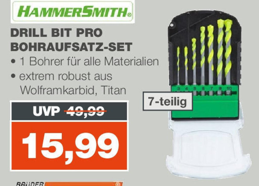HammerSmith Drill Bit Pro BohraufsatzSet Angebot bei mein real