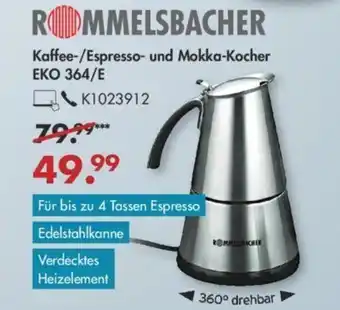 Galeria Rommelsbacher Kaffee Espresso und Mokka Kocher EKO 364/E Angebot